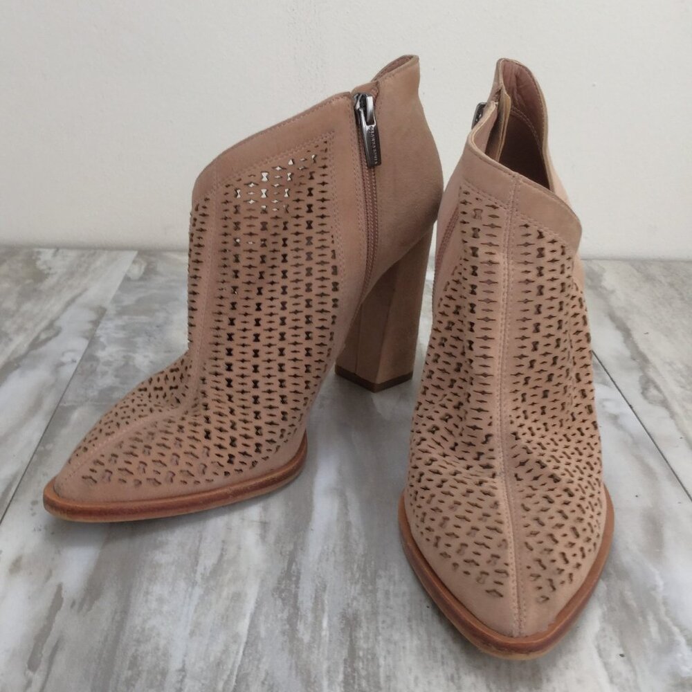 Vince Camuto Nude Perforated Booties 8.5